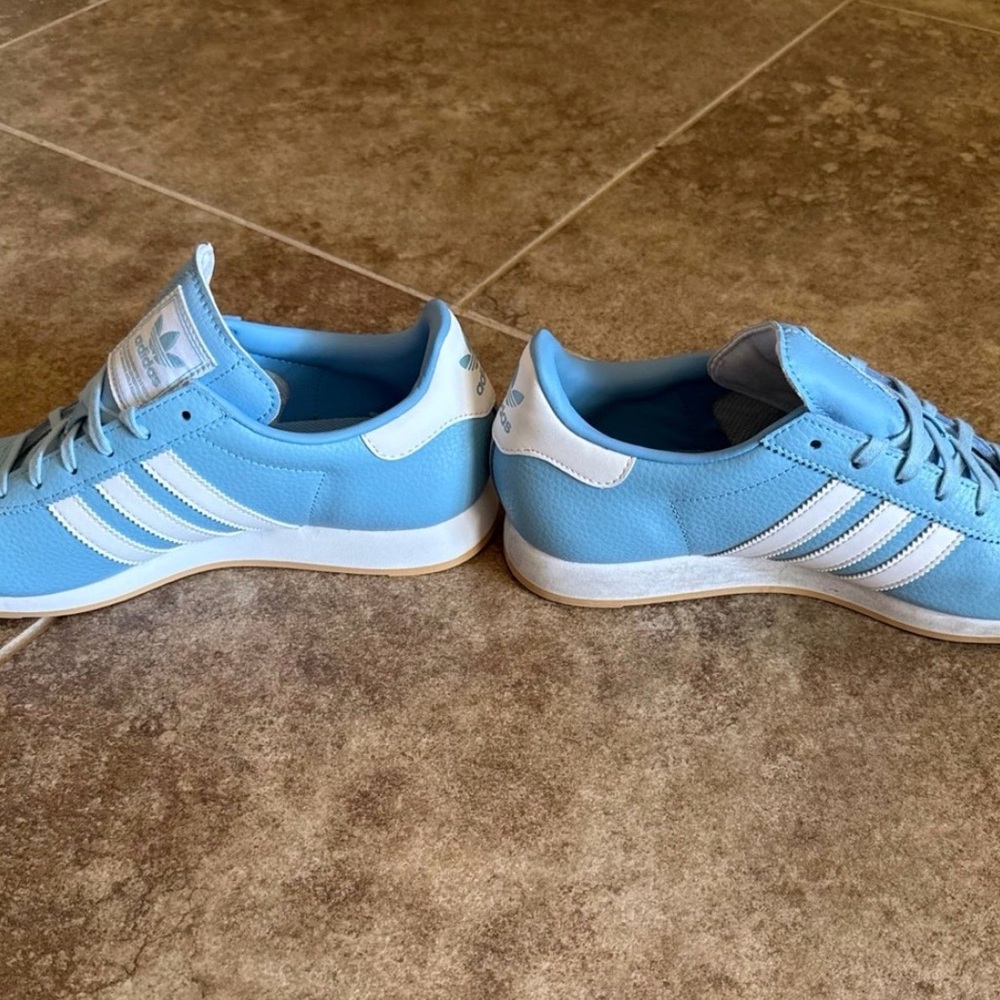 Adidas Men’s Light Blue Sneakers with White Stripes - Picture 2 of 6